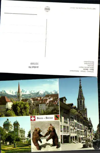 727310 Mehrbild AK Bern Berne Blick auf die Alpen Münster Bundeshaus Bärengraben Bären