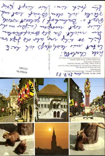 727345 Mehrbild AK Bern Berne Käfigturm Rathaus Samsonbrunnen Münster Bärengraben