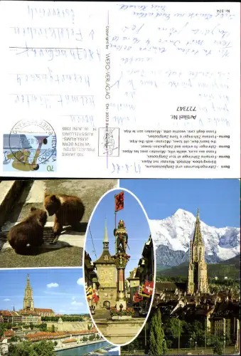727347 Mehrbild AK Bern Berne Zähringerbrunnen Zeitglockenturm Bärengraben Altstadt