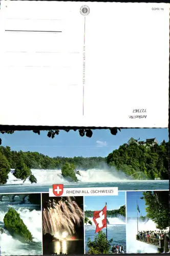 727367 Mehrbild AK Rheinfall Neuhausen am Rheinfall Feuerwerk Schloss Laufen Wasserfall