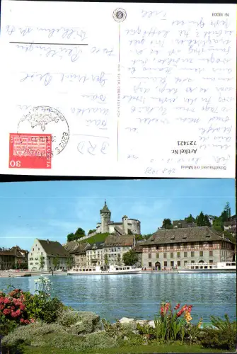 727421 Schaffhausen mit Munot Schiffe Dampfer i. Vordergrund