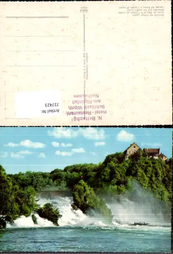 727423 Rheinfall Neuhausen am Rheinfall mit Schloss Laufen Wasserfall Boot i. Vordergrund