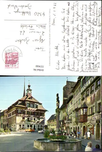 727430 Stein a. Rhein Rathausplatz Brunnen Erker