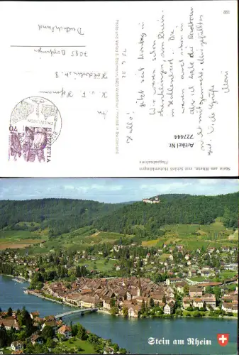 727444 Flugaufnahme Stein a. Rhein mit Schloss Hohenklingen