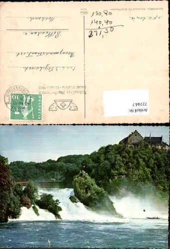 727447 Rheinfall Neuhausen am Rheinfall mit Schloss Laufen Boot Wasserfall