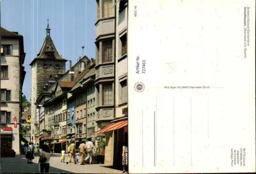 727461 Schaffhausen Oberstadt mit Obertor Erker Reklame Esco