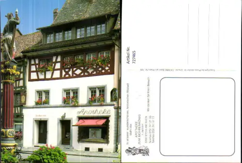 727465 Stein a. Rhein Apotheke zum Mohrenkönig Brunnen Fachwerkhaus
