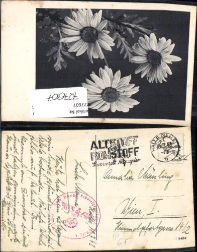 727607 Feldpost WW2 Stempel Altstoff Rohstoff sammelt Altpapier