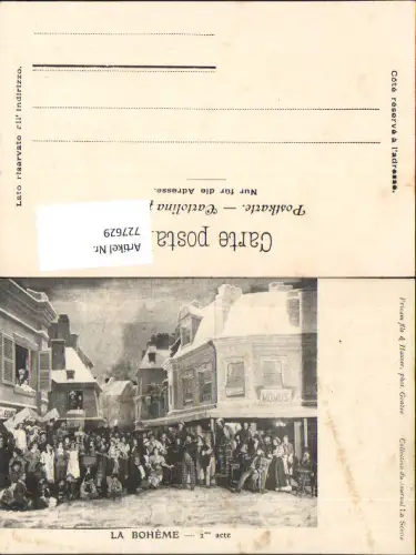 727629 La Boheme 2 Acte Theater Schauspieler Gruppenbild pub Pricam fils Hauser Geneve