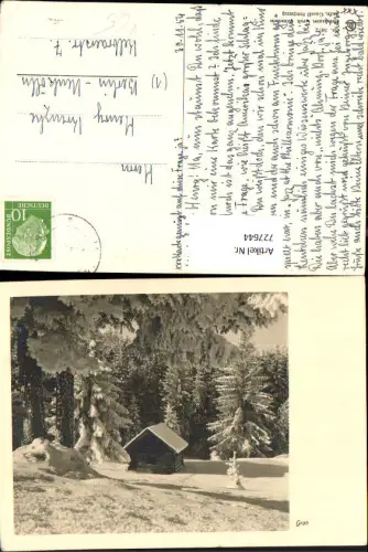 727644 Fotokunst Groh München 3472 Hütte im Winterwald Landschaft Bäume Vegetation pub Groh