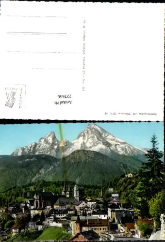 727656 Foto AK Berchtesgaden mit Watzmann Kirche Bergkulisse