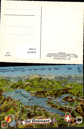 727660 Lagekarte Der schöne Bodensee Bregenz Lindau Mainau mit Gipfelkarte