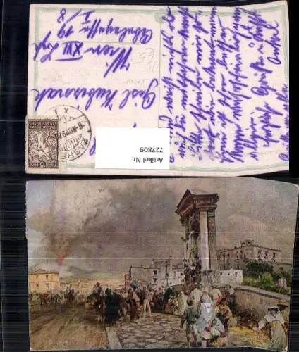 727809 Künstler AK Oswald Achenbach Ausbruch Vesuv Neapel Vulkan Italy