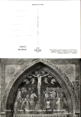 727820 Foto AK Verona S. Fermo Maggiore Freskogemälde der Kreuzigung Detailansicht Italy