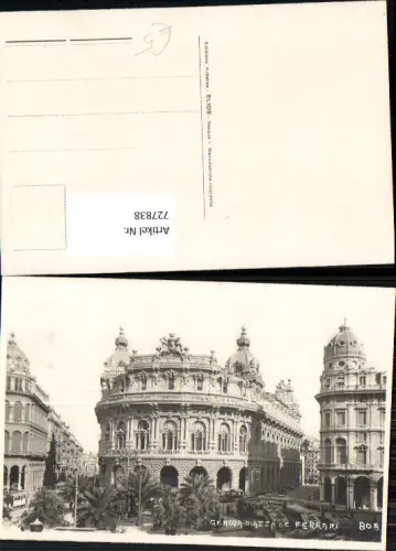 727838 Foto AK Genova Genua Piazza de Ferrari Palmen Italy