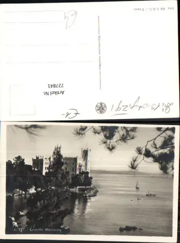 727841 Foto AK Trieste Triest Castello Miramare Segelboote Italy