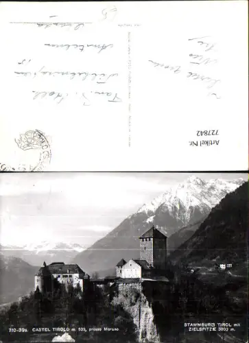 727842 Foto AK Castel Tirolo presso Merano Meran Schloss Tirol mit Zielspitze Italy