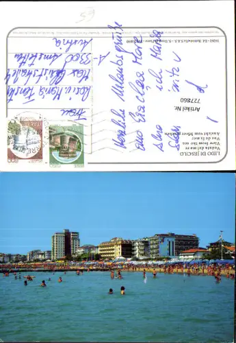 727860 Lido di Jesolo Veduta dal mare Ansicht v. Meer aus Strandleben Italy