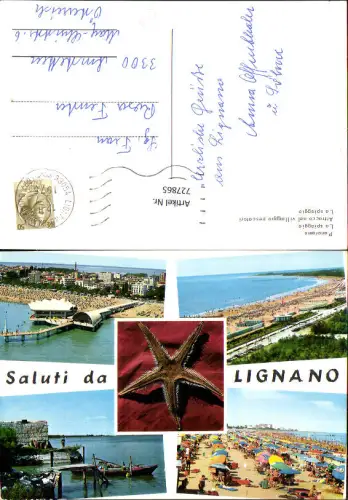 727865 Saluti Lignano Panorama La spiaggia Strandleben Seestern Italy