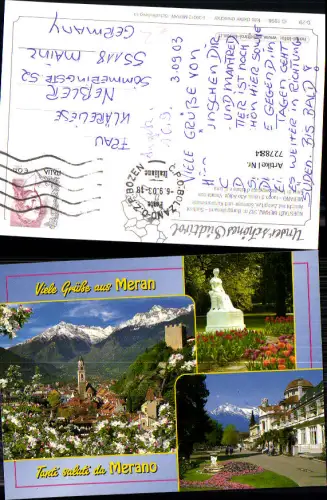 727884 Mehrbild AK Meran Merano Ansichten Statue Italy