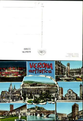727890 Mehrbild AK Verona artistica Brunnen Brücke Theaterbühne Italy