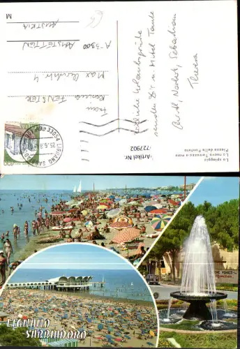 727902 Mehrbild AK Lignano Sabbiadoro Strandleben Brunnen Italy