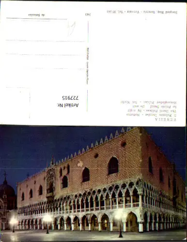 727915 Venezia Il Palazzo Ducale Notturno Dogenpalast b. Nacht Venedig Italy