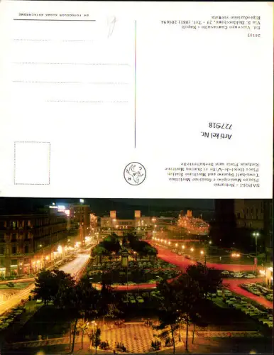 727918 Napoli Neapel Notturon Piazza Municipio e Stazione Marittima Rathaus Seehaltestelle Italy