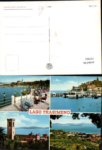 727922 Mehrbild AK Lago Trasimeno Hafen Schiff Ansicht Burg Schloss Stadt Italy