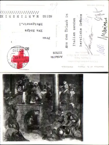 727928 Foto AK Perugia Basilica di S. Pietro Il Cristo perdona alla peccatrice Detailansicht Italy