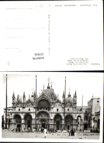 727930 Foto AK Venezia Basilica di S. Marco Markuskirche Venedig Italy