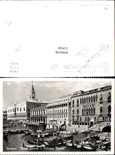 727938 Foto AK Venezia Hotel Danieli e Palazzo Ducale Venedig Gondel Italy