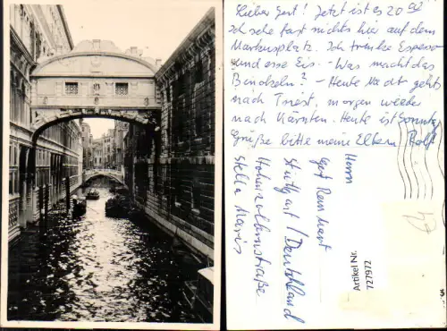 727972 Foto AK Venezia Vendig Ansicht Gondel Brücken Italy