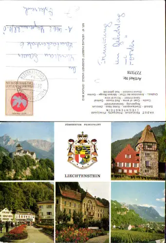 727978 Mehrbild AK Vaduz Fürstentum Liechtenstein Schloss Staatswappen Rotes Haus Generalansicht