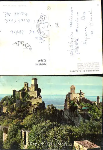 727992 San Marino Rep. di San Marino Panorama delle tre torri Aussicht der drei Türme
