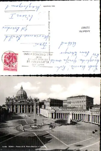 727997 Vatikan Vaticano Roma Rom Piazza di S. Pietro Basilica e Vaticano