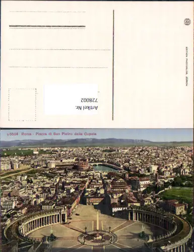 728002 Vatikan Vaticano Roma Rom Piazza di San Pietro dalla Cupola