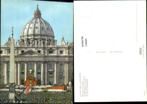 728005 Vatikan Vaticano Citta del Vaticano Basilica di S. Pietro Hl. Petrus Hauptkirche