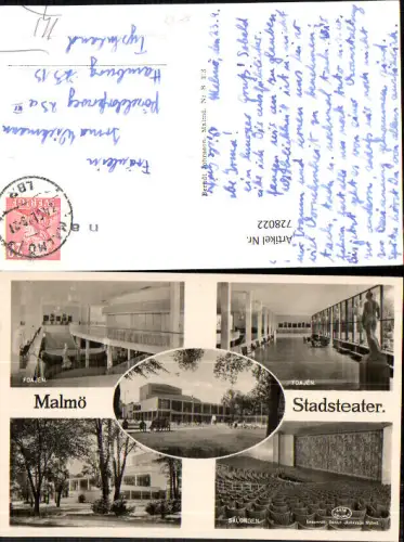 728022 Mehrbild AK Malmö Stadsteater Foajen Salongen Theater Sweden