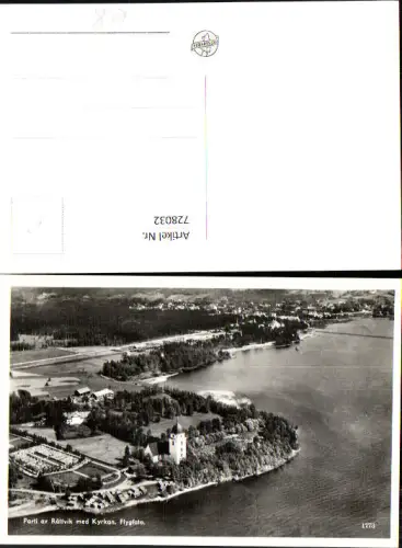 728032 Fliegeraufnahme Parti av Rättvik med Kyrkan Flygfoto Sweden