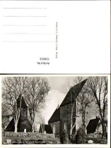 728033 Foto AK Gamla Upsala kyrka och klockstapel Kirche Sweden
