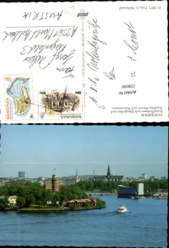 728040 Stockholm Kastellholmen och Djurgarden med Nordiska Museet och Wasa-museet Sweden