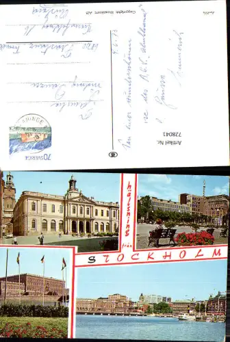 728041 Mehrbild AK hälsning fran Stockholm Ansichten Sweden
