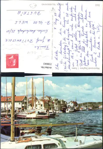 728043 Marstrand Seglare i hamn Hafen Segelboote Boote Sweden