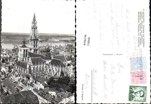 728068 Foto AK Antwerpen Panorama met Hoofdkerk Anvers Hauptkirche Belgium