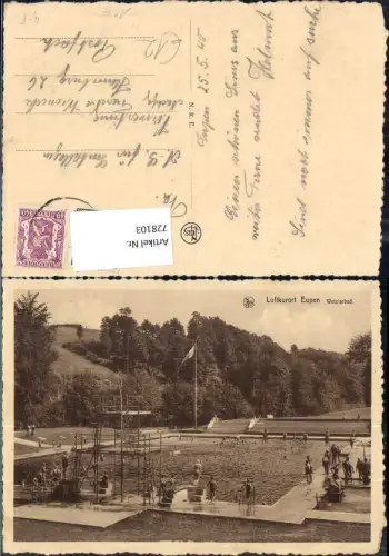 728103 Luftkurort Eupen Wetzlarbad Schwimmbad 1940 Belgium