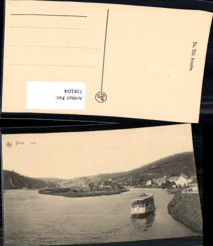 728104 Yvoir L Ille Schiff Dampfer Insel Belgium