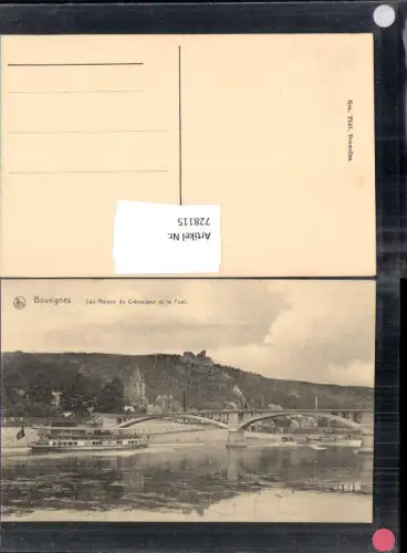 728115 Bouvignes Bouvignes-sur-Meuse Dinant Les Ruines de Crevecoeur et le Pont Schiff Brücke Belgium