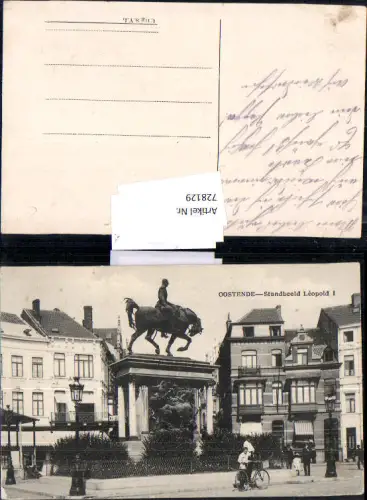 728129 Oostende Ostende Standbeeld Lepold 1 Denkmal Reiterdenkmal Belgium