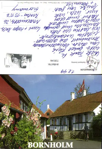 728146 Bornholm Gadeparti Sandvig Fachwerkhaus Radfahren Fahrrad Denmark
